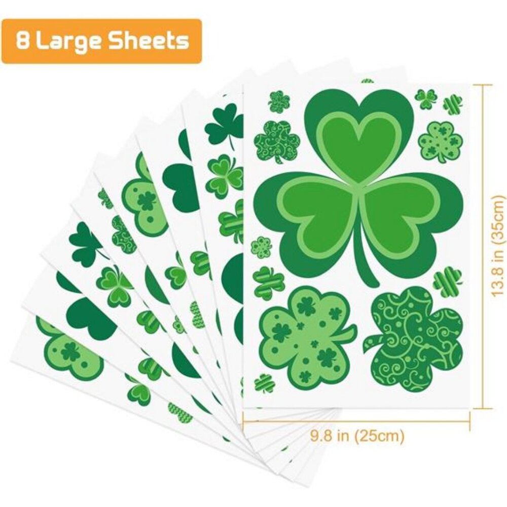 St Patricks Day Window Clings, 109 Pcs Shamrock Window Stickers for St Patricks - Picture 5 of 7